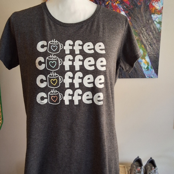 Tops - Chic Gray Coffee Lover T-Shirt